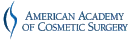 Logo of the American Academy of Cosmetic Surgery.